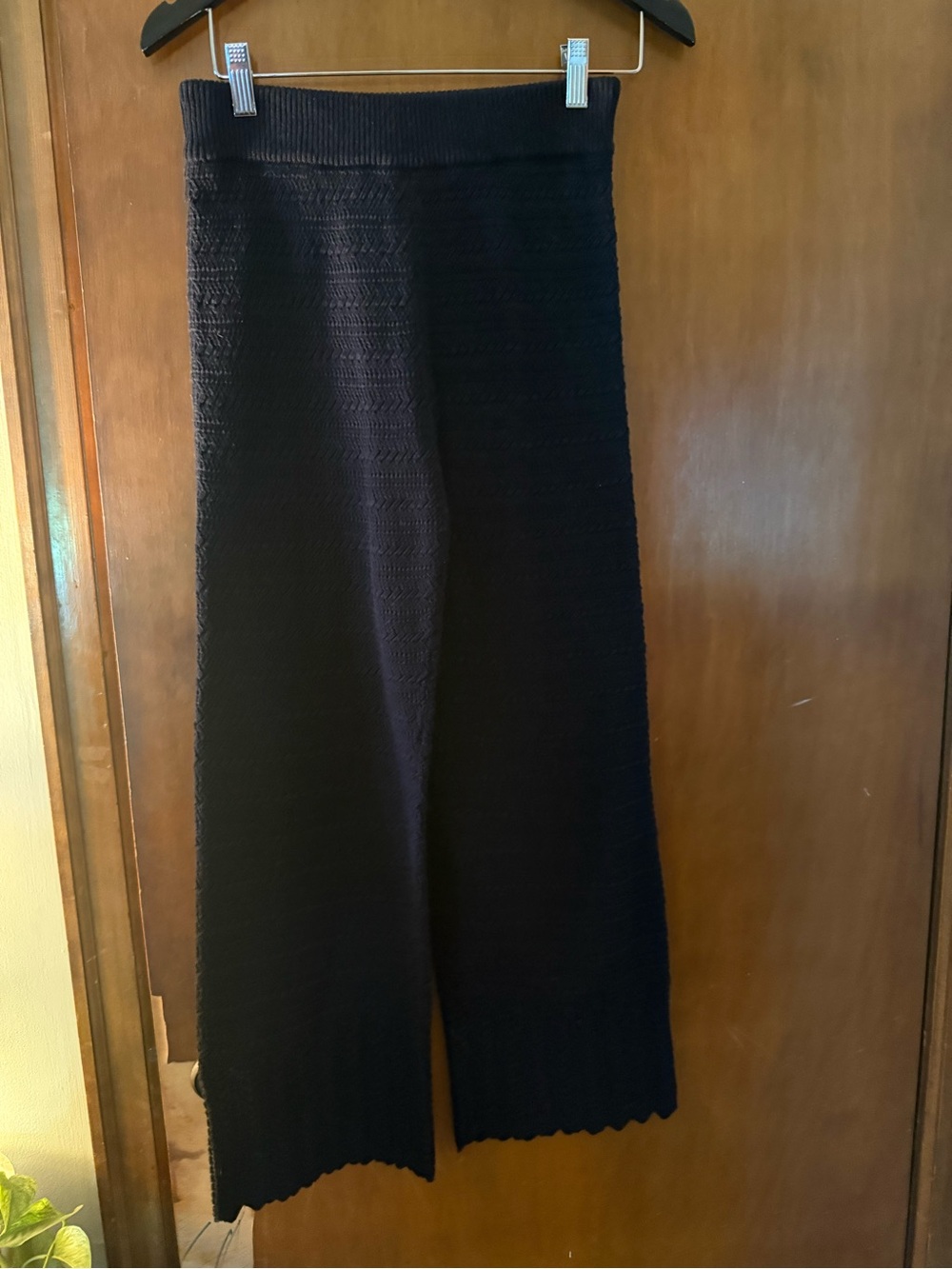 Abercrombie & Fitch Black Knit Wide-Leg Pull-On Pants NWT